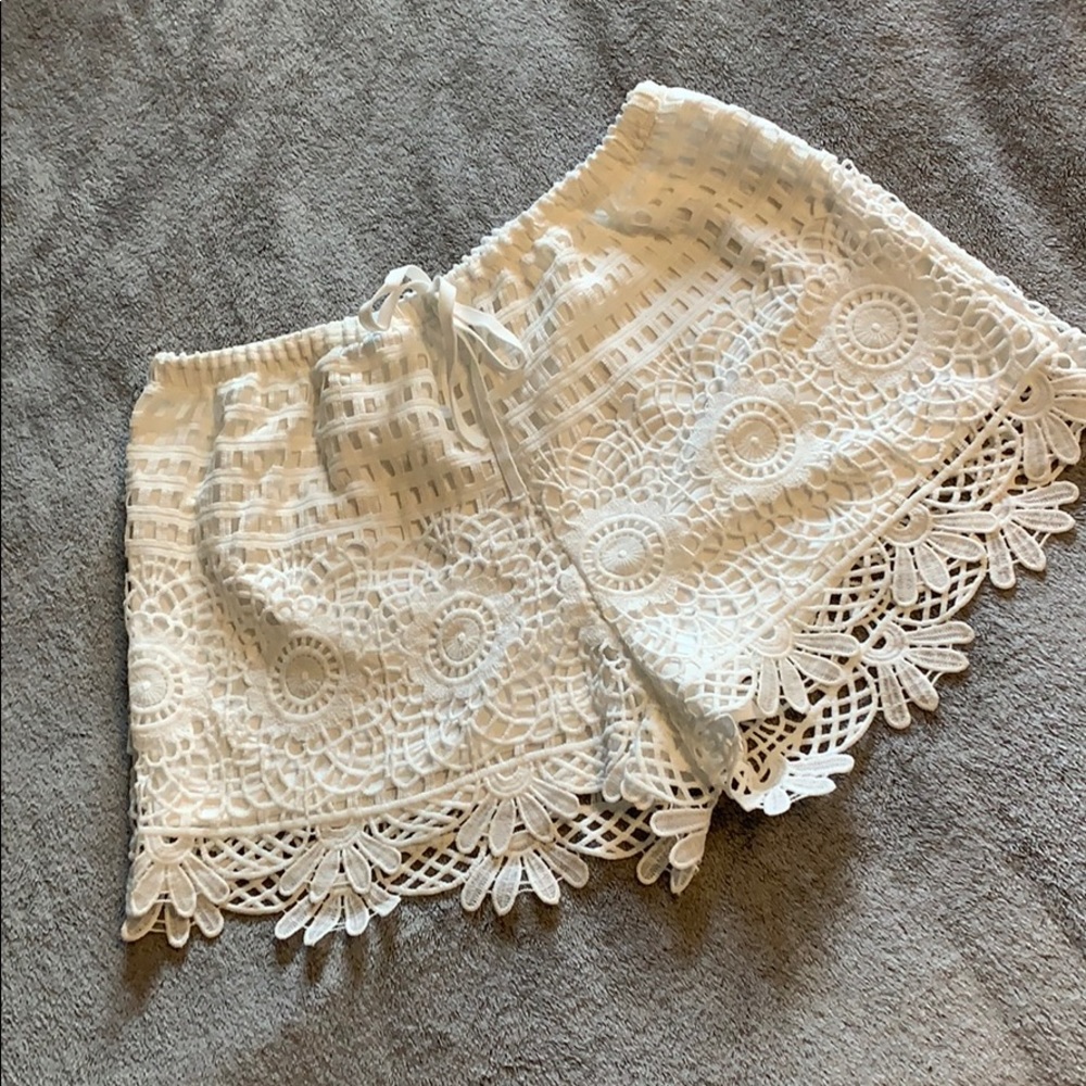 NWOT White Lace Shorts